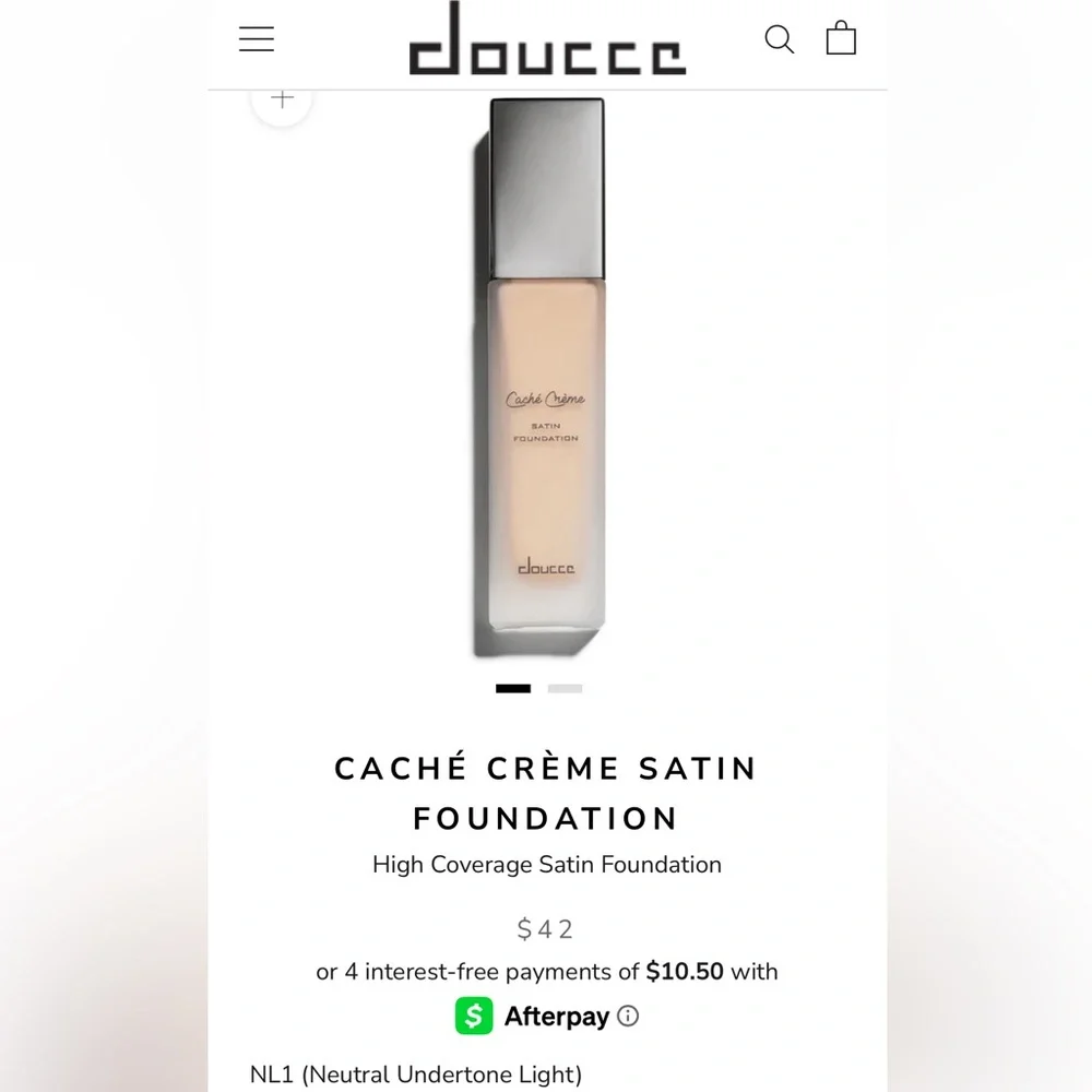 Doucce Cache Crème Satin Foundation - High Coverage NL1 NWT